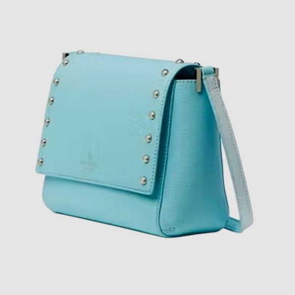 Kate Spade Sanders Place Avva Turquoise Studded Leather Crossbody Bag Purse EUC - Picture 2 of 16